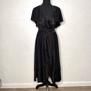 Vintage 1970 black wrap dress